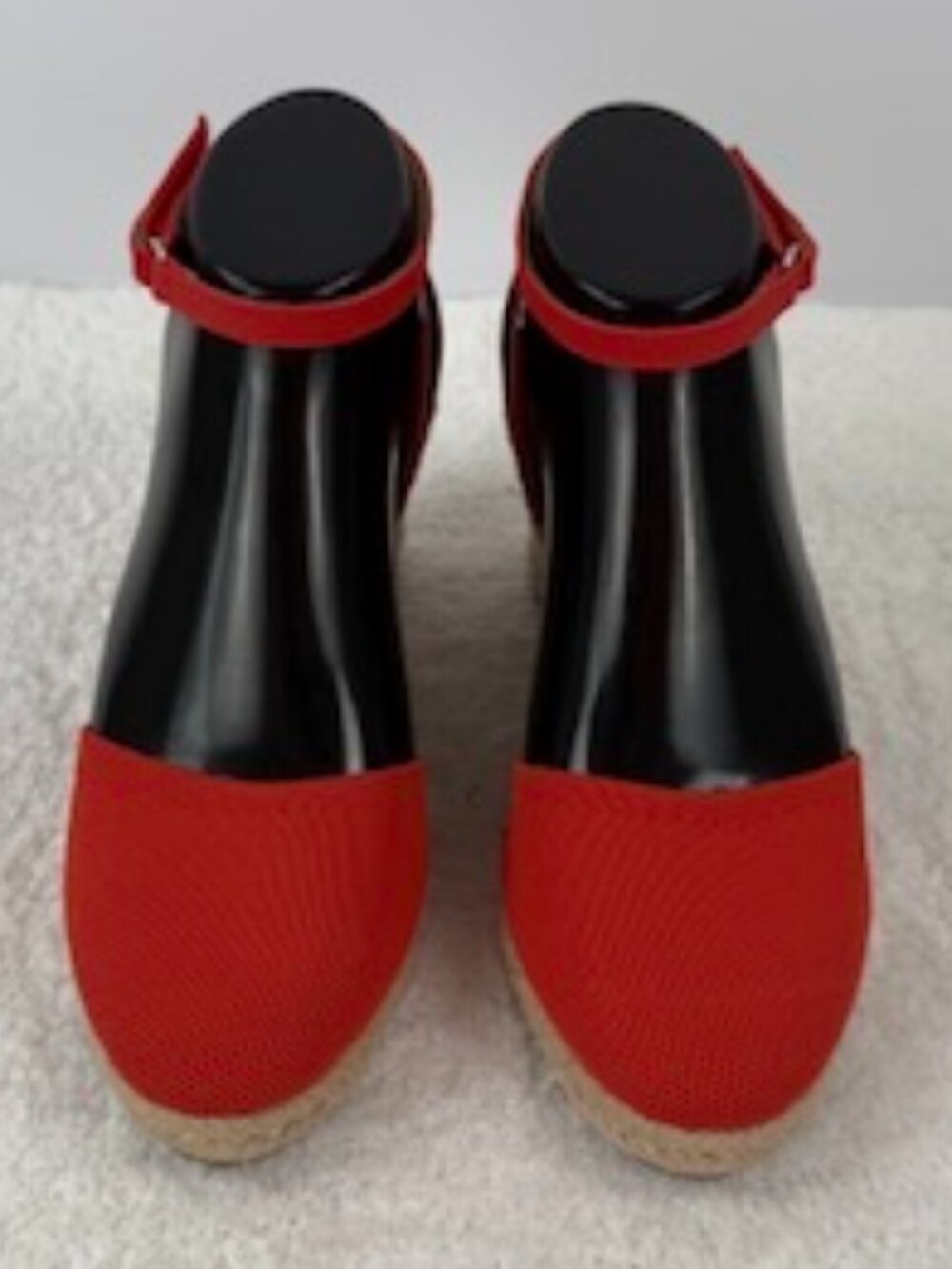 Joie Coral Red Espadrille Wedge Sandals Women's Size 6.5 Ankle Strap